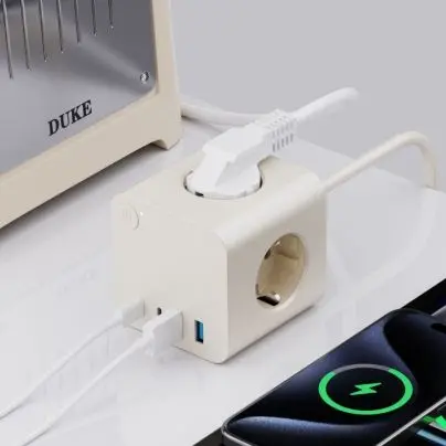 نوار برق اتحادیه اروپا با پریزهای 25W PD USB 3 AC